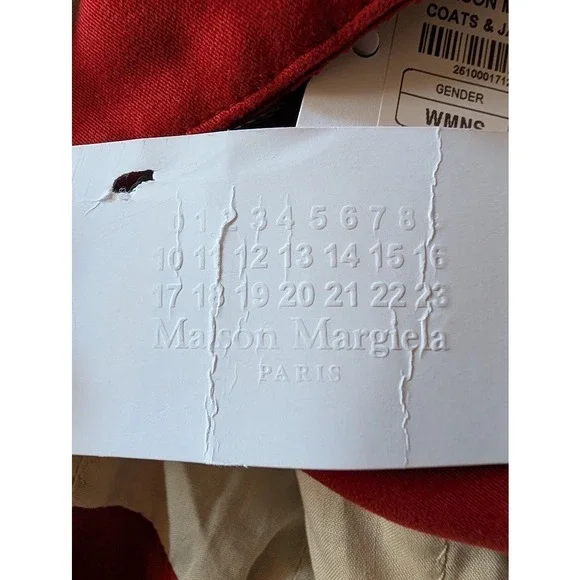 Maison Margiela Red Cotton Peplum Double Breasted Blazer Jacket Made in Italy 42 Blazers & Suit Jackets